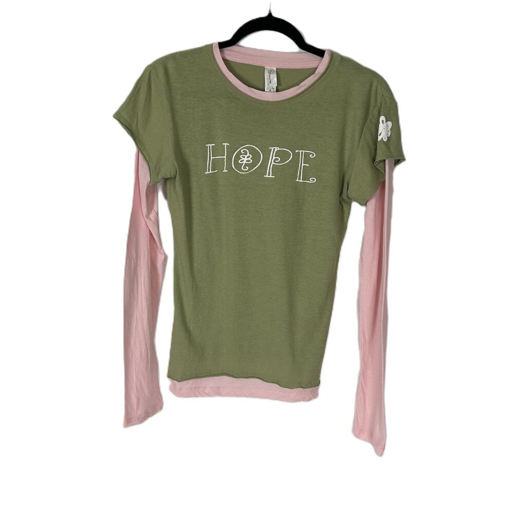 Pimatee Women/Teen Green-Pink Long Sleeve TShirt